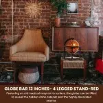 NG005 Globe bar 13 inches- 4 legged stand-red 